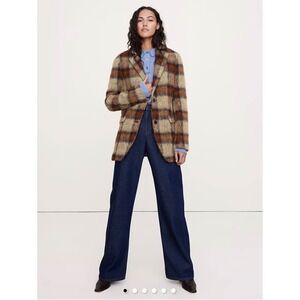 Banana Republic Italian Plaid Blazer Wool Alpaca Blend Brown Tan Sz S
$350